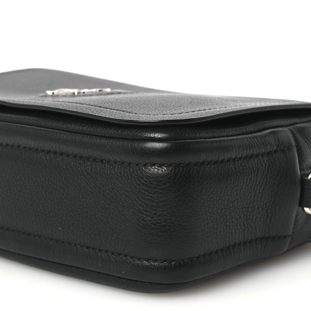 Vitello Daino Soft Flap Crossbody Black