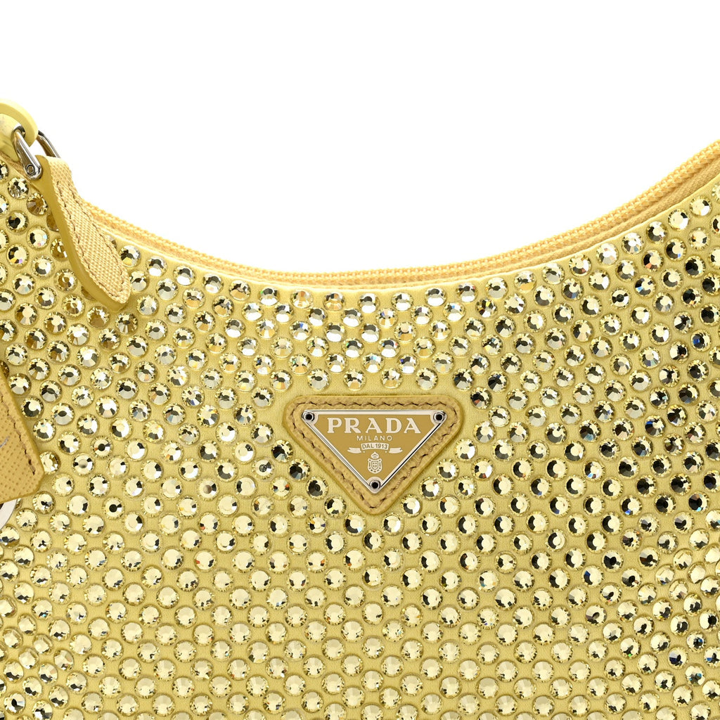 Satin Crystal Mini Re-Edition 2000 Bag Ananas