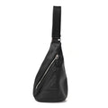 Vitello Daino Logo Embossed Cross Sling Backpack Black