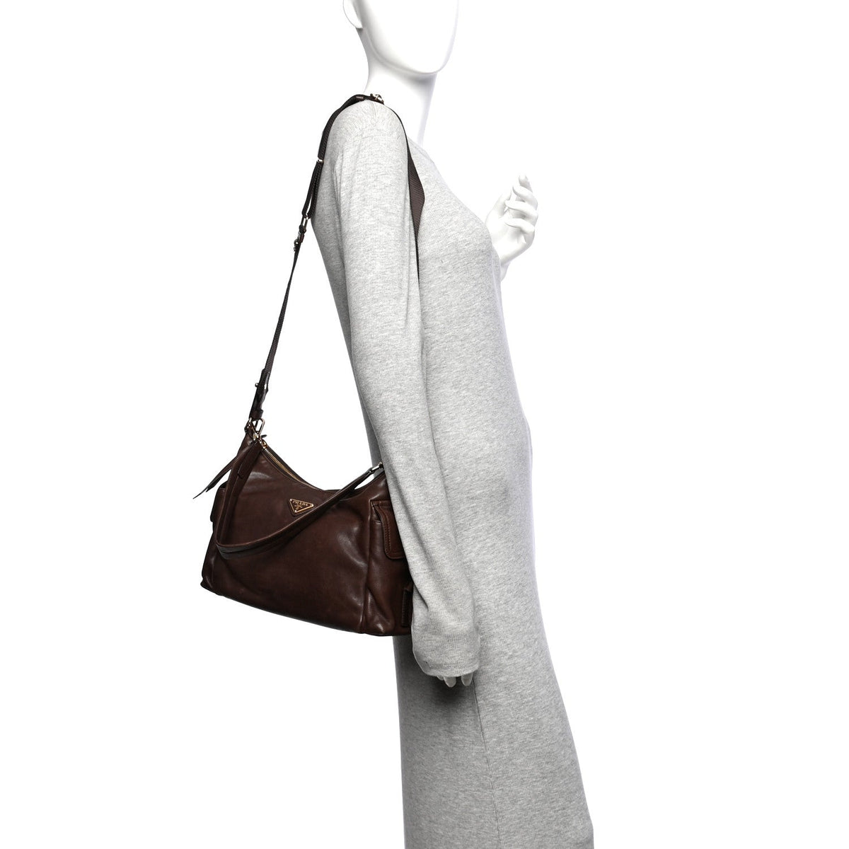 Nappa Large Explore Shoulder Bag Sienna