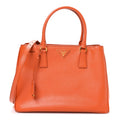 Saffiano Lux Medium Tote Papaya