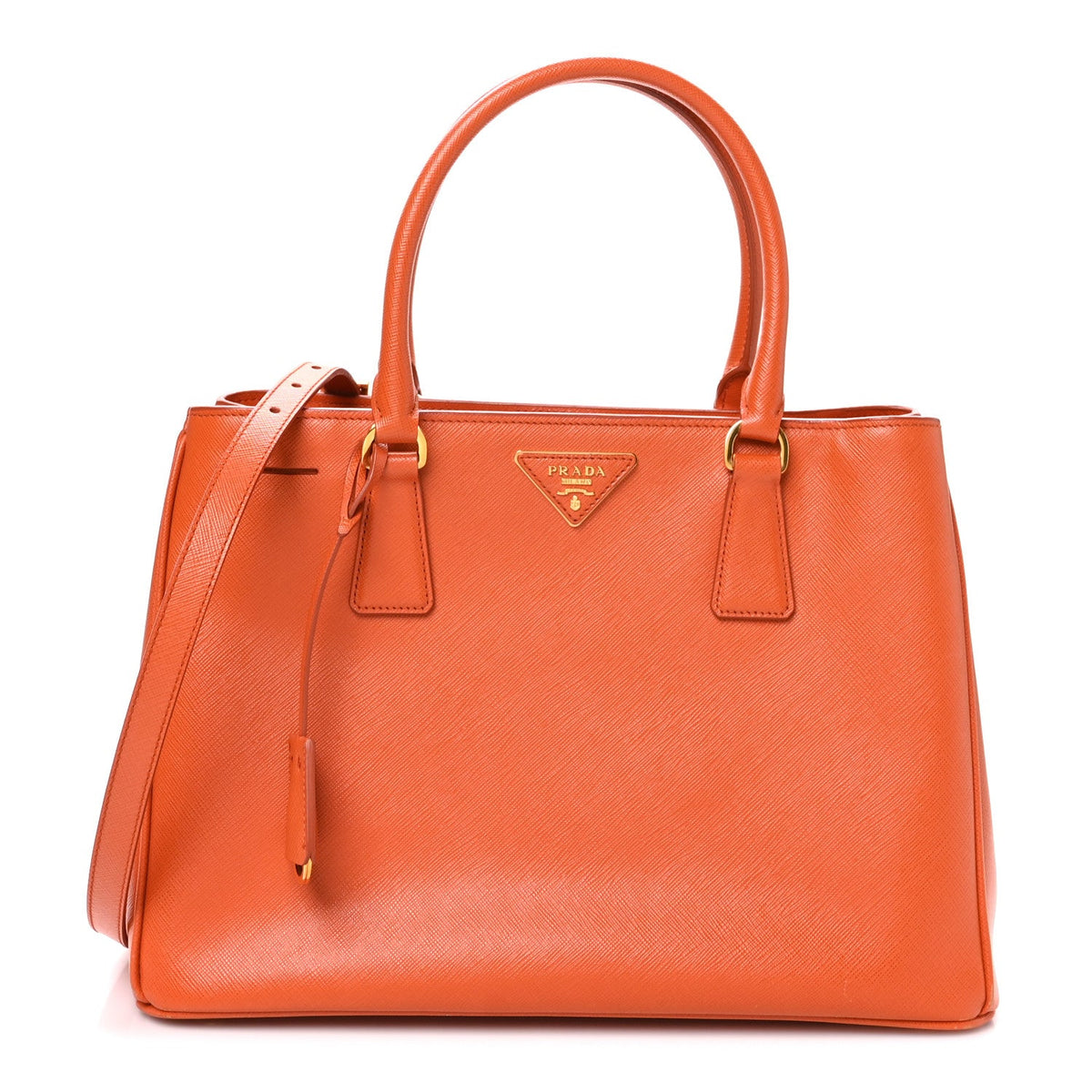Saffiano Lux Medium Tote Papaya