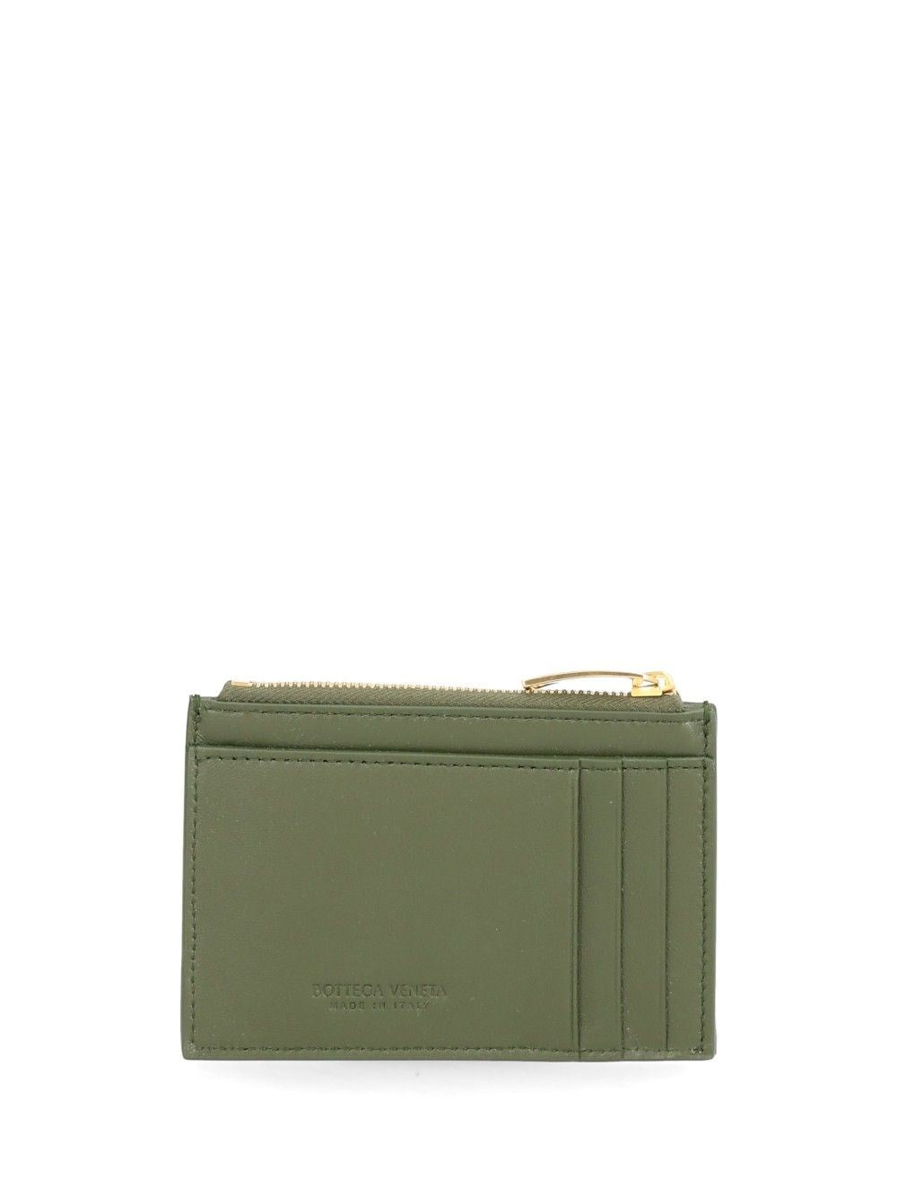 Bottega Veneta Women Woven Card Holder With Zip