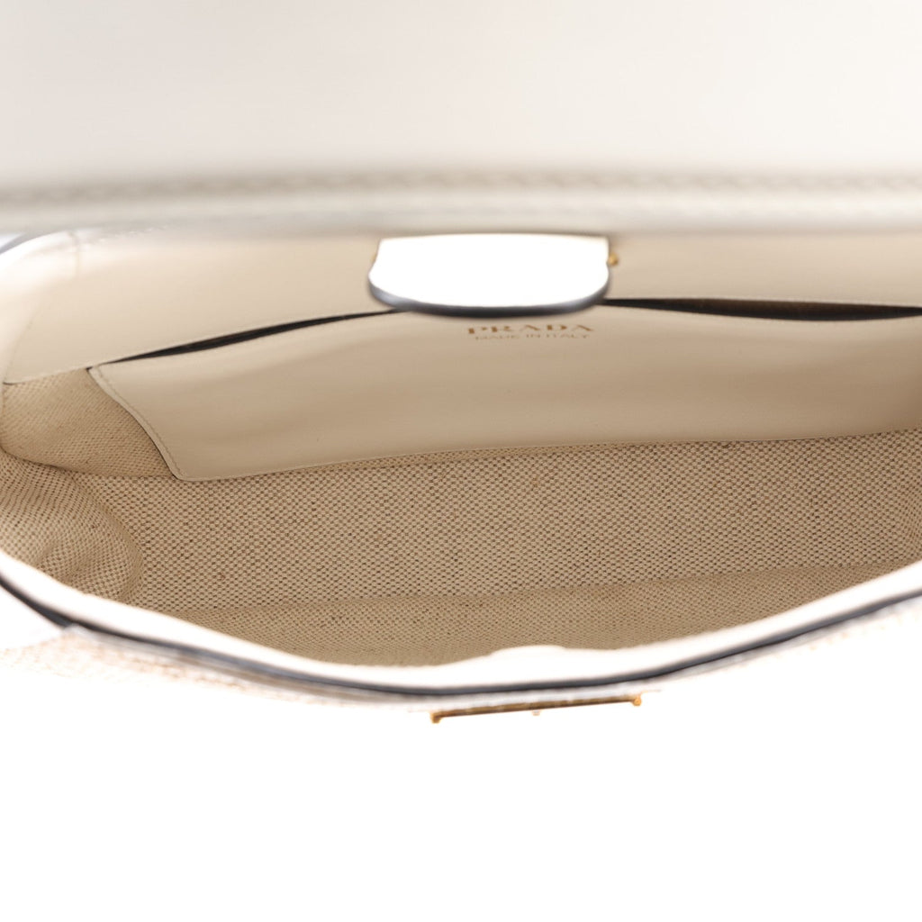 Paglia Spazzolato Shoulder Bag Naturale White