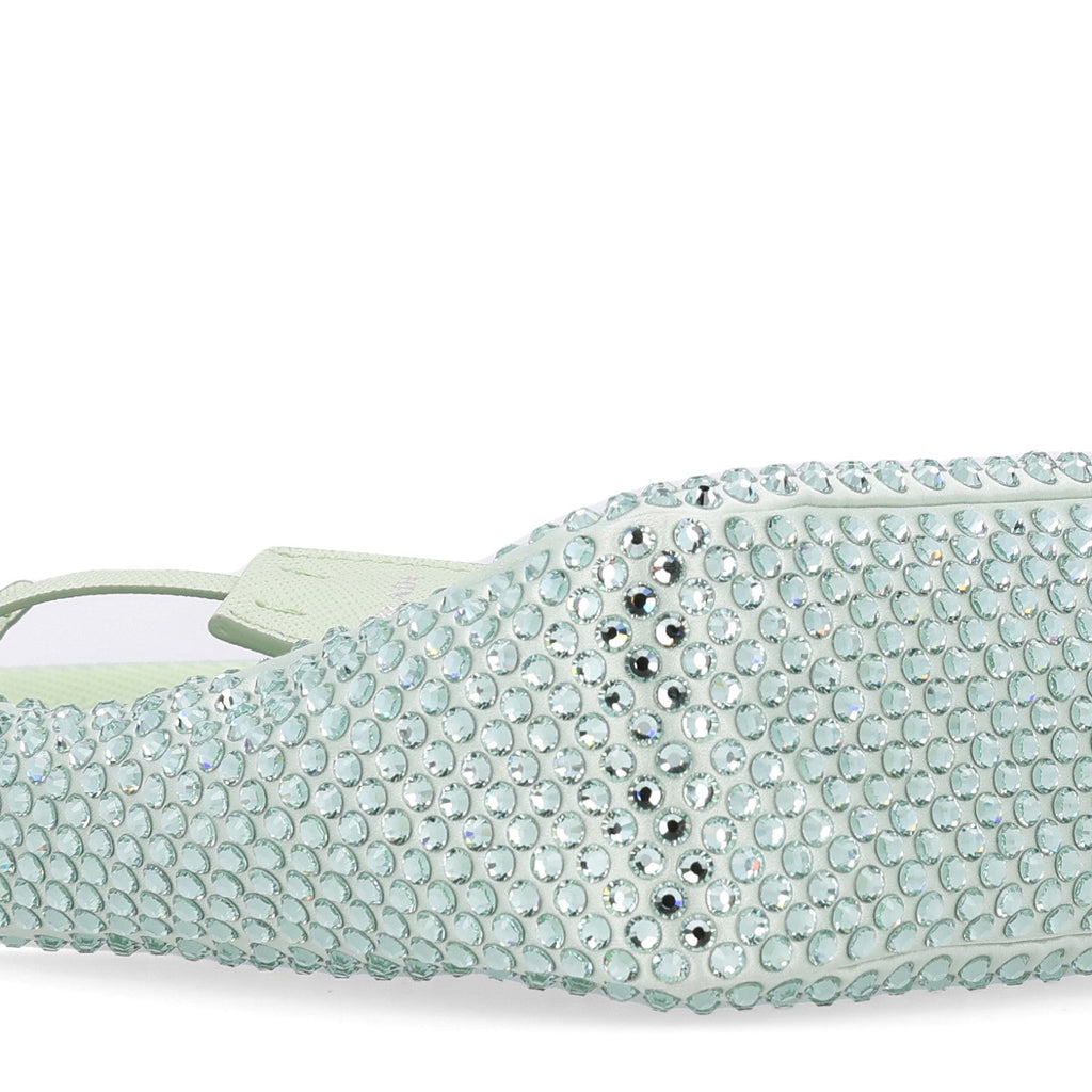 Satin Crystal Mini Re-Edition 2000 Bag Acqua