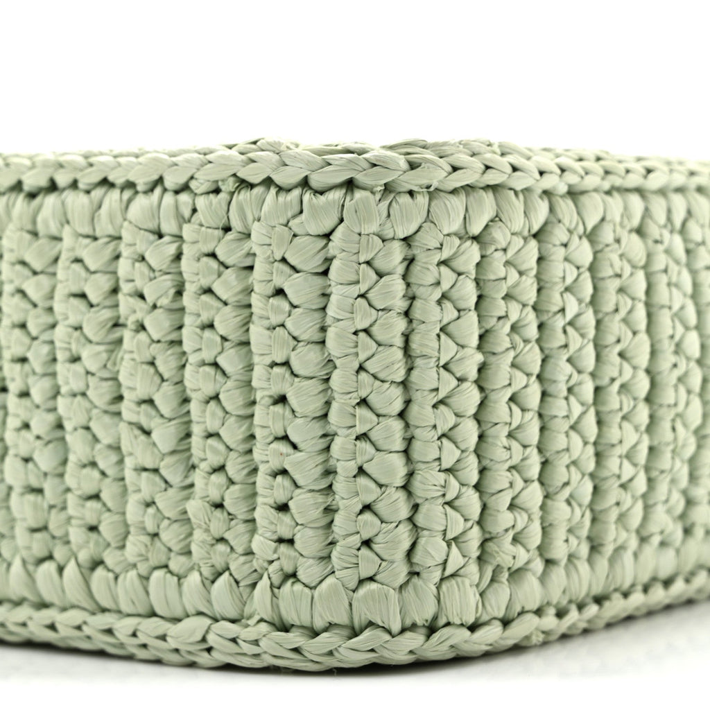Yarn Raffia Effect Crochet Re-Edition 2005 Shoulder Bag Acqua