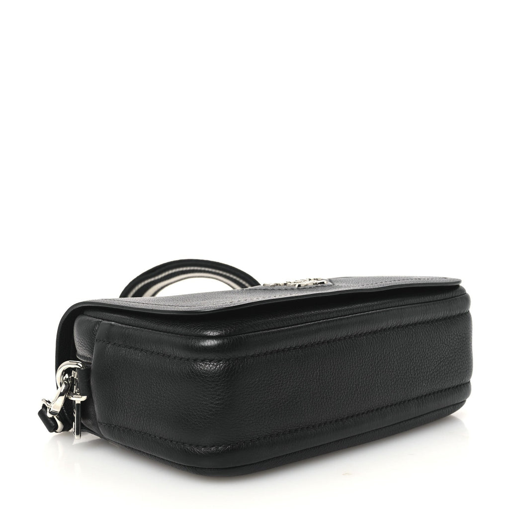 Vitello Daino Soft Flap Crossbody Black