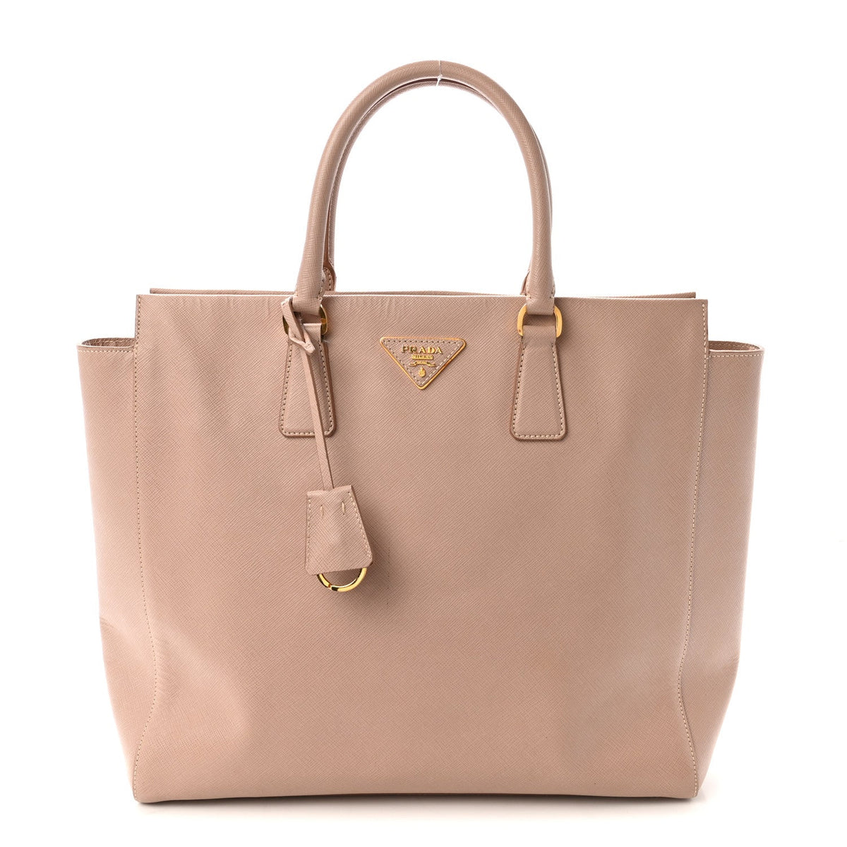 Saffiano Soft Calfskin Double Handle Satchel Cipria