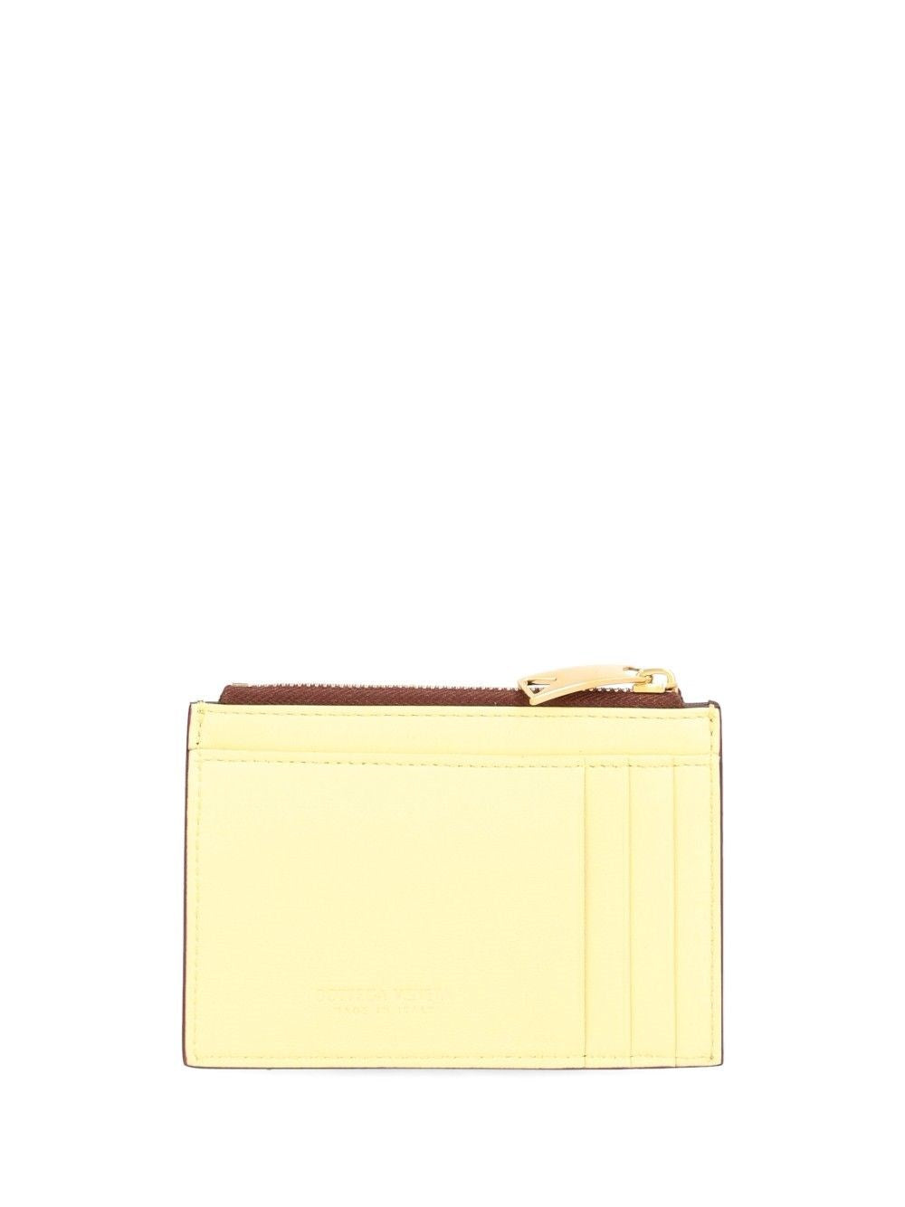 Bottega Veneta Women Woven Card Holder With Zip