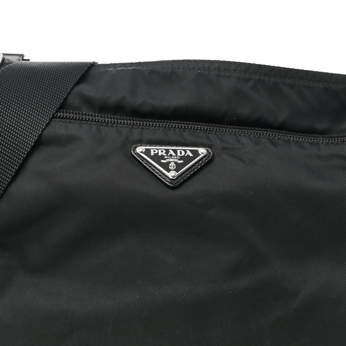 Nylon Vela Flat Messenger Bag Black