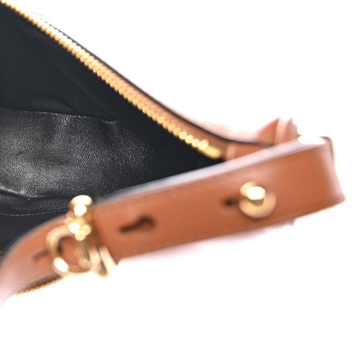 Soft Calfskin Arque Shoulder Bag Cognac