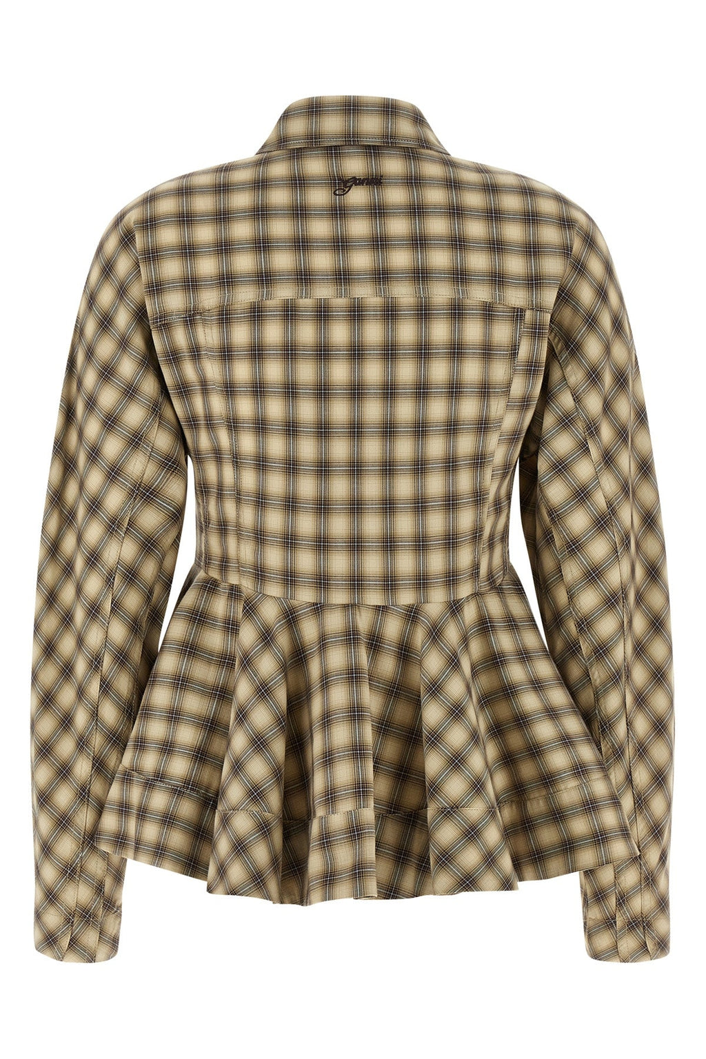 Check Flannel Peplum Shirt
