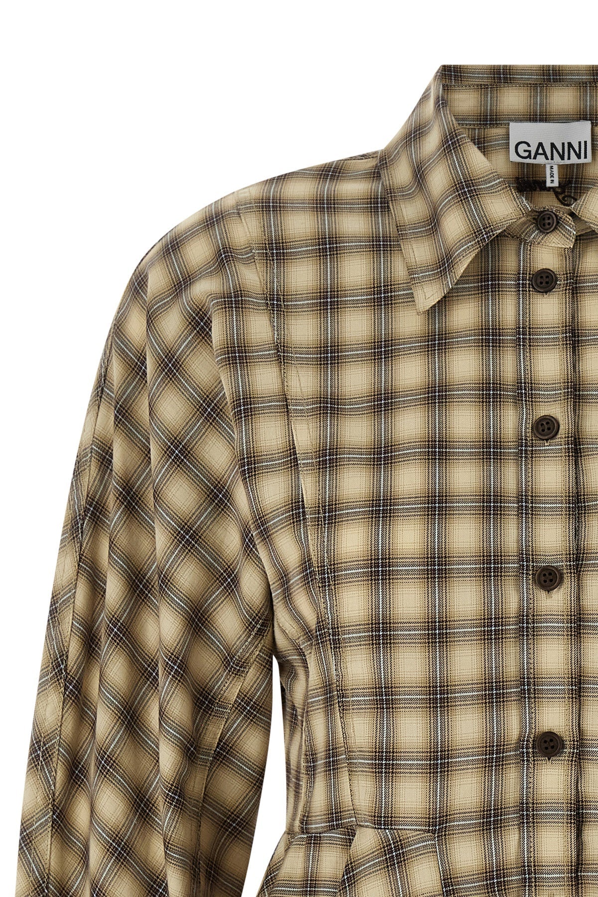 Check Flannel Peplum Shirt