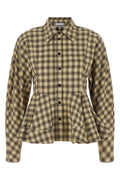 Check Flannel Peplum Shirt