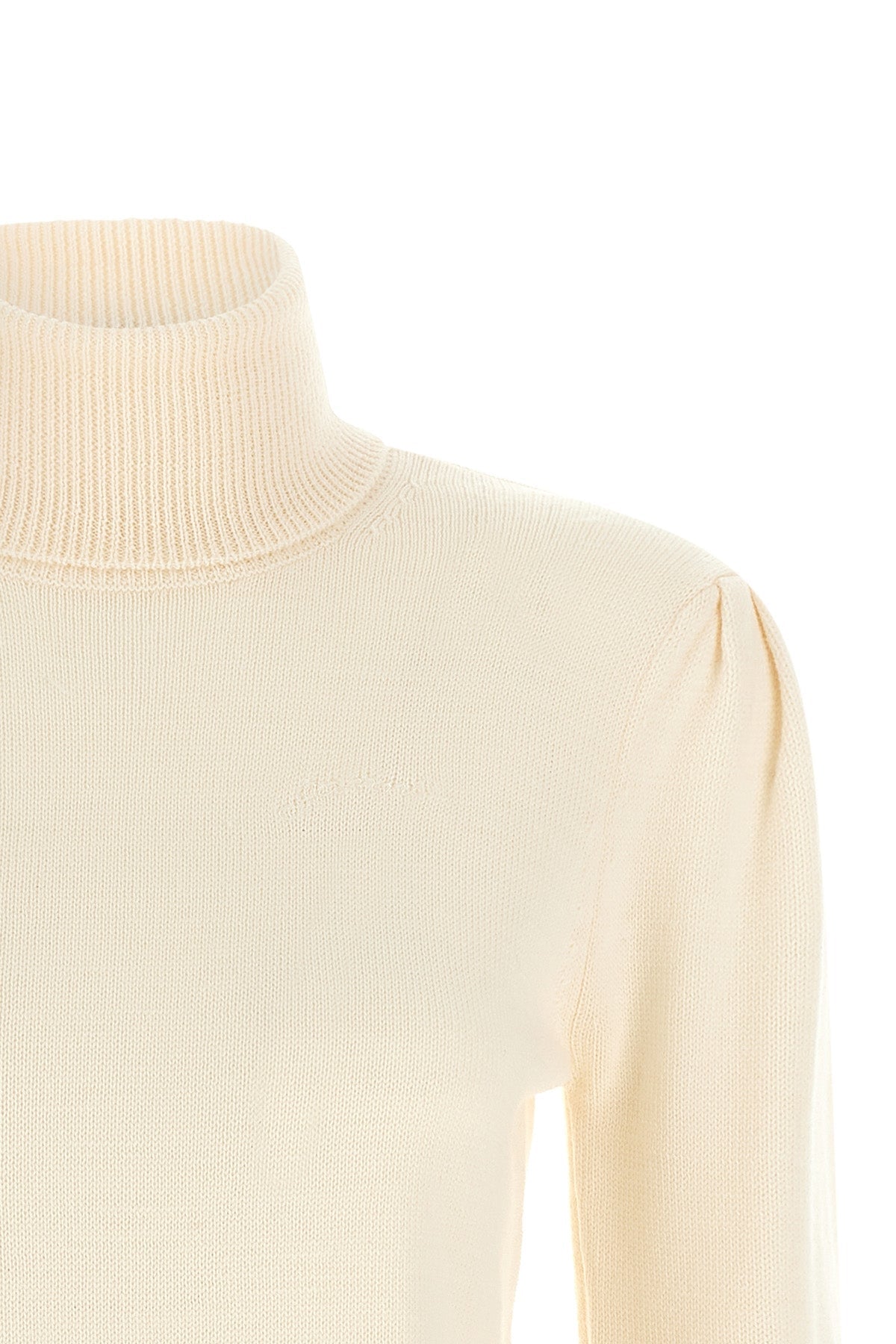 GANNI Turtleneck Sweater with Lace Trim