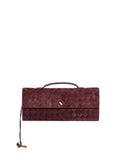 Bottega Veneta Women Deep Mahogany Andiamo Clutch Top Handle Clutch Bag