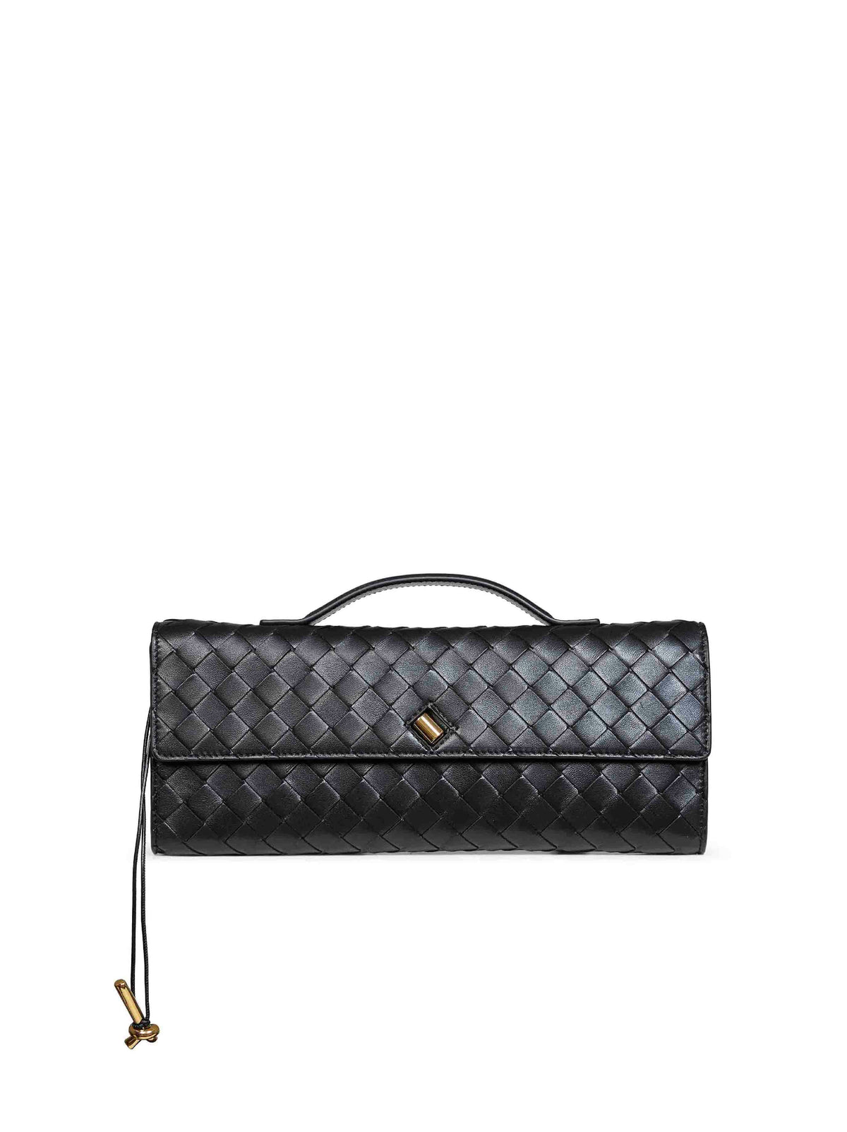 Bottega Veneta Women Black Andiamo Clutch Top Handle Clutch Bag
