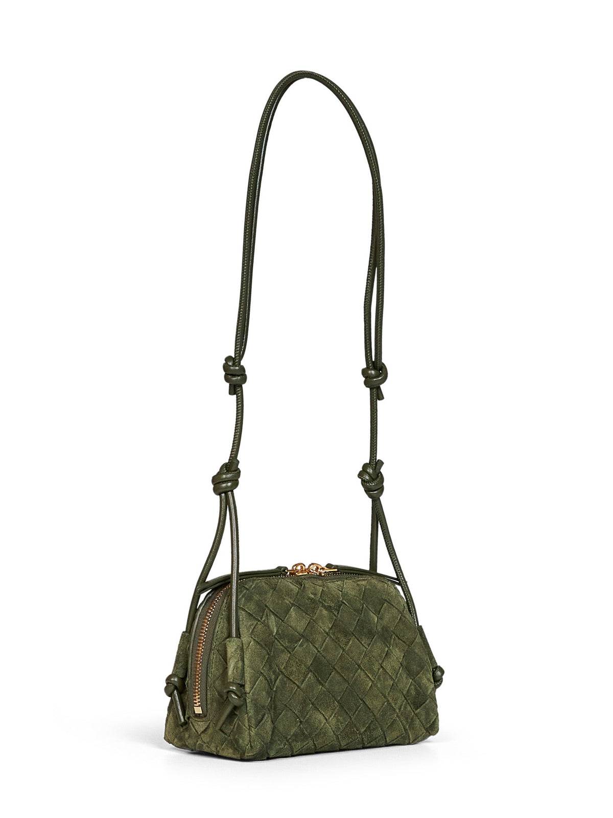 Bottega Veneta Women Green Tweed Concert Pouch