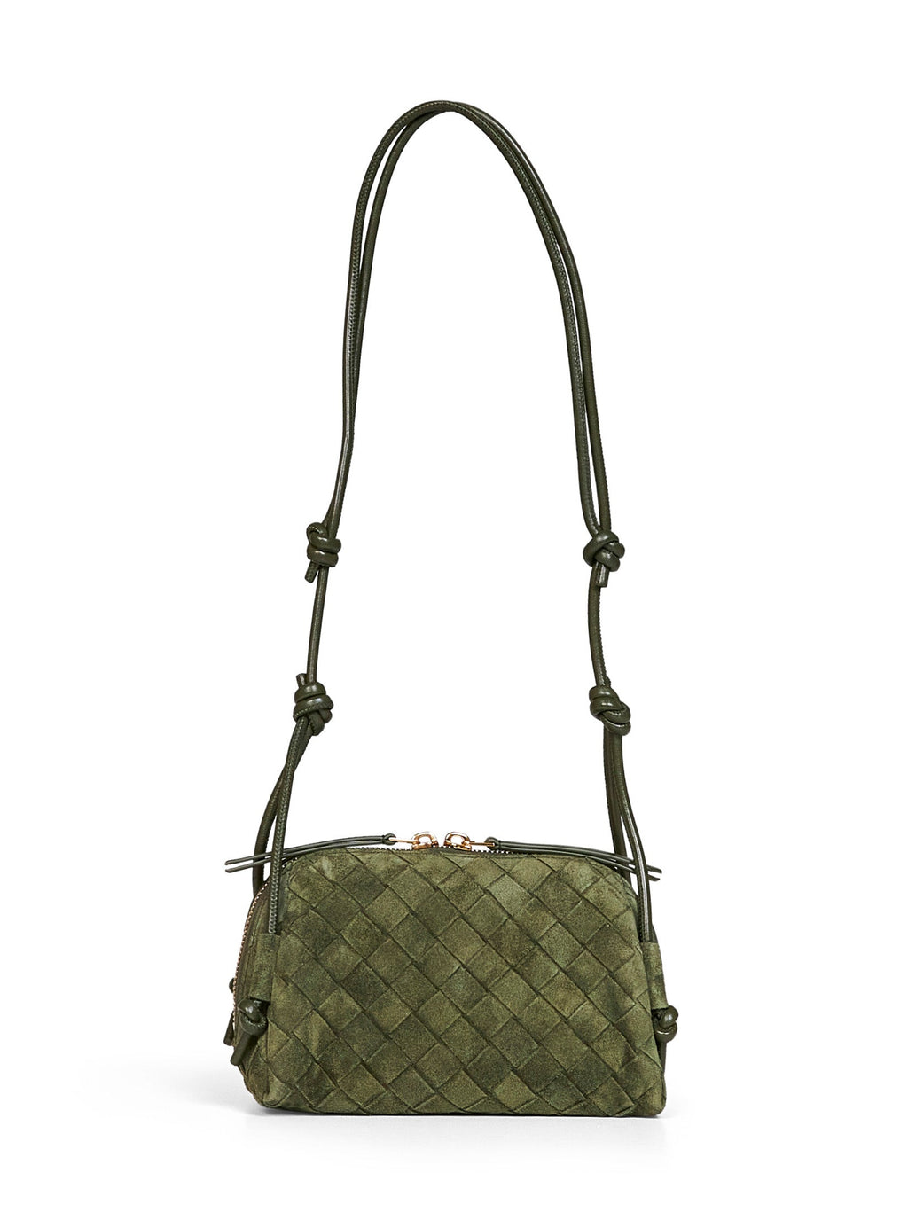 Bottega Veneta Women Green Tweed Concert Pouch