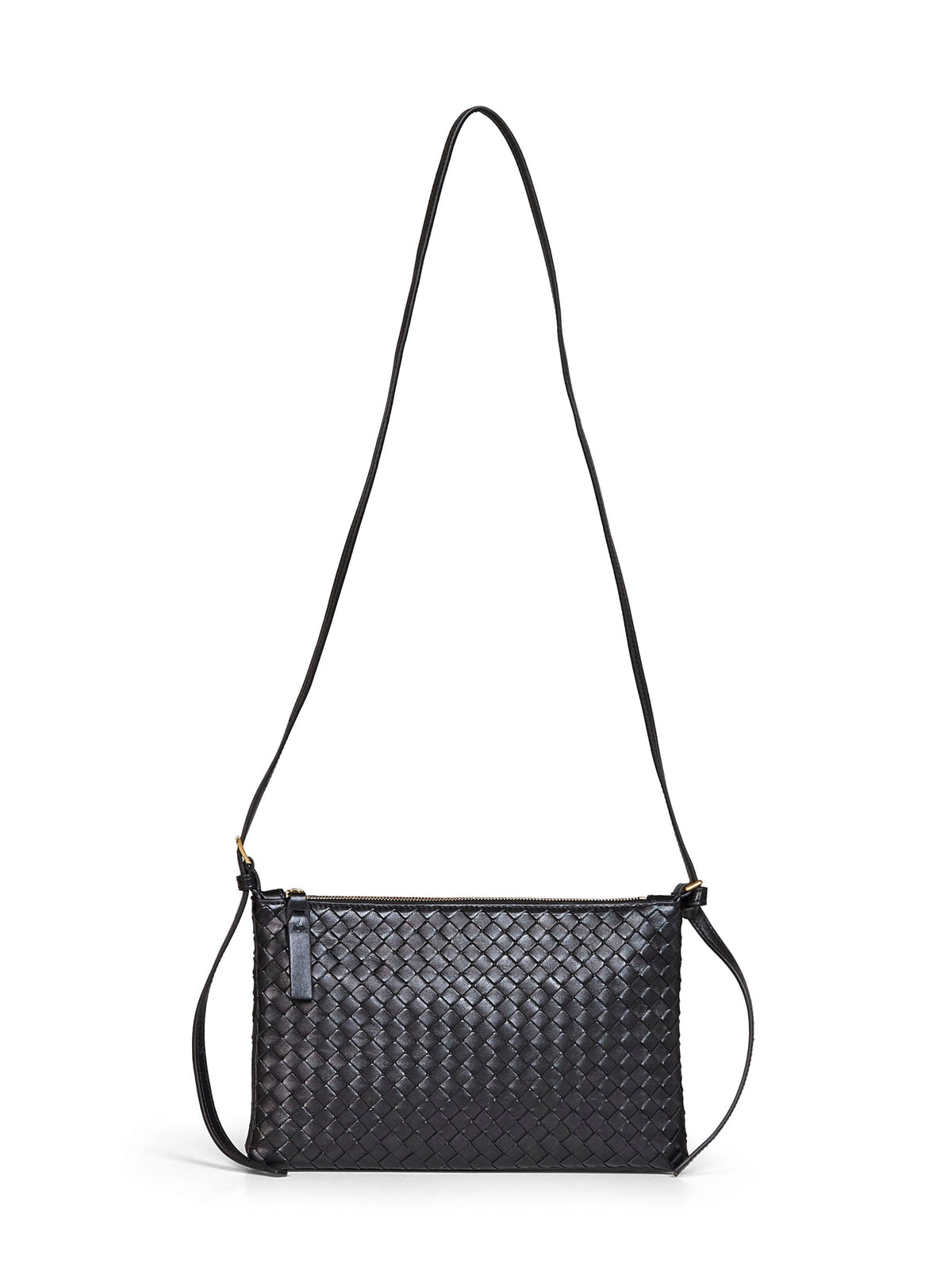 Bottega Veneta Women Black Intrecciato Piccolo Medium Pouch<Br/>