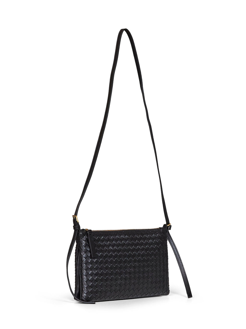 Bottega Veneta Women Black Intrecciato Piccolo Medium Pouch<Br/>