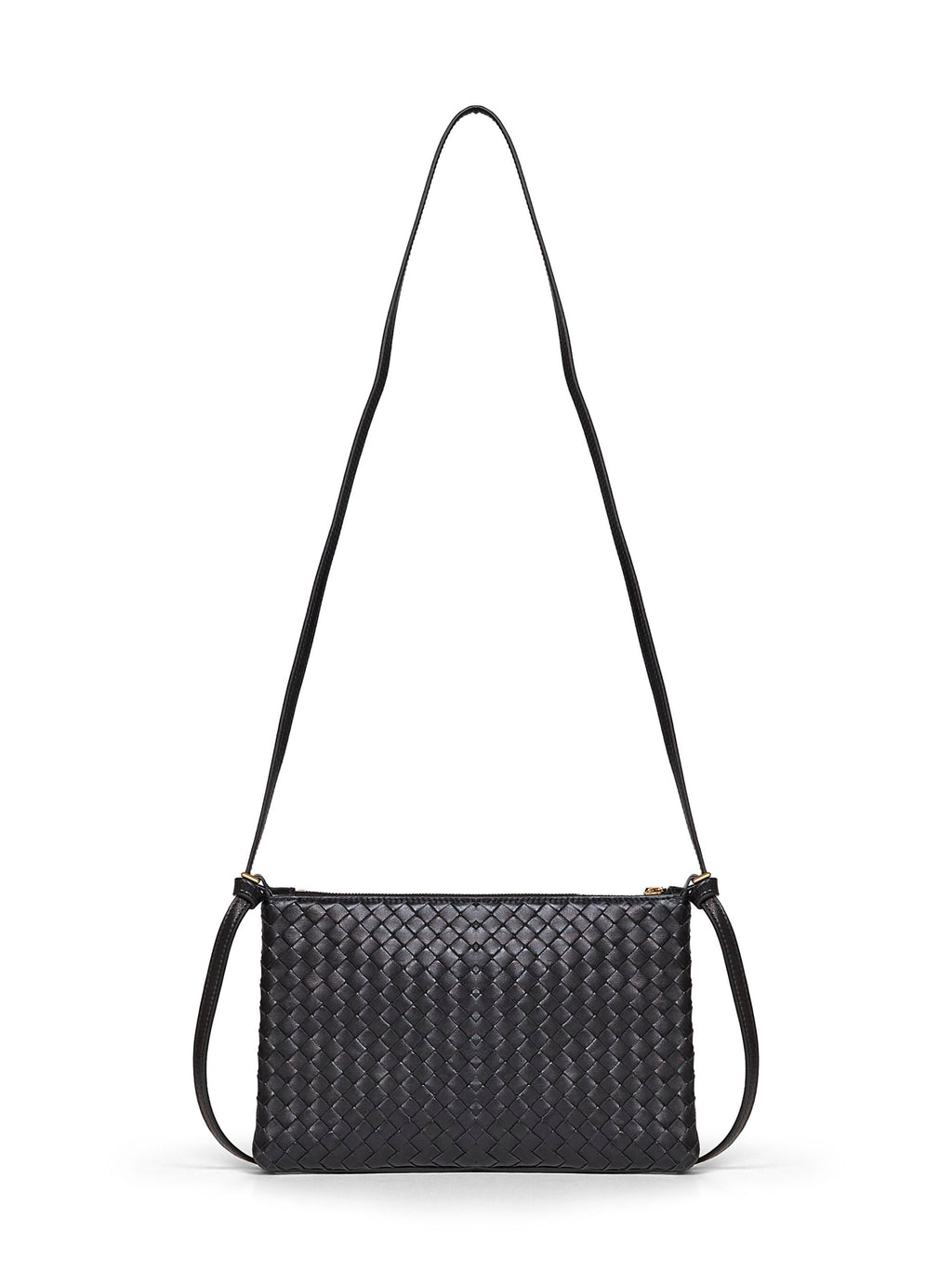 Bottega Veneta Women Black Intrecciato Piccolo Medium Pouch<Br/>