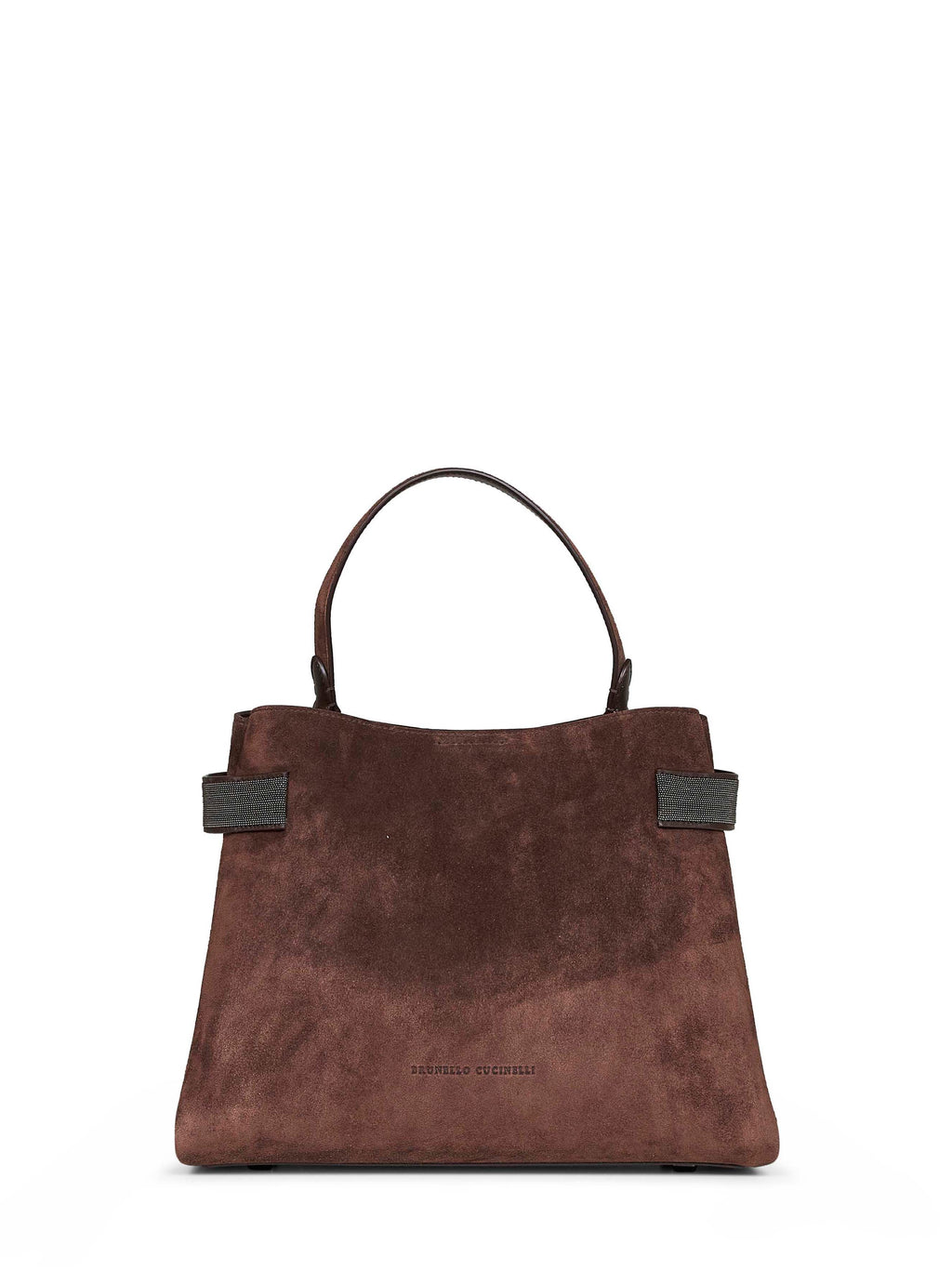 Brunello Cucinelli Women Espresso Essence Top-Handle Bag With Precious Bands