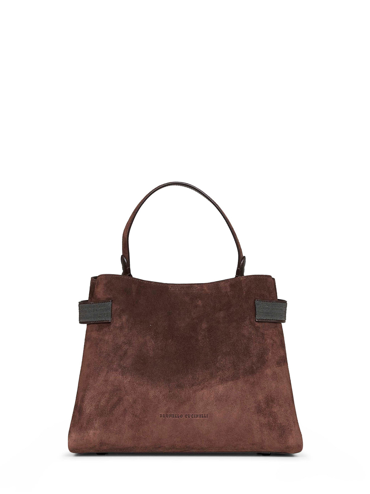 Brunello Cucinelli Women Espresso Essence Top-Handle Bag With Precious Bands
