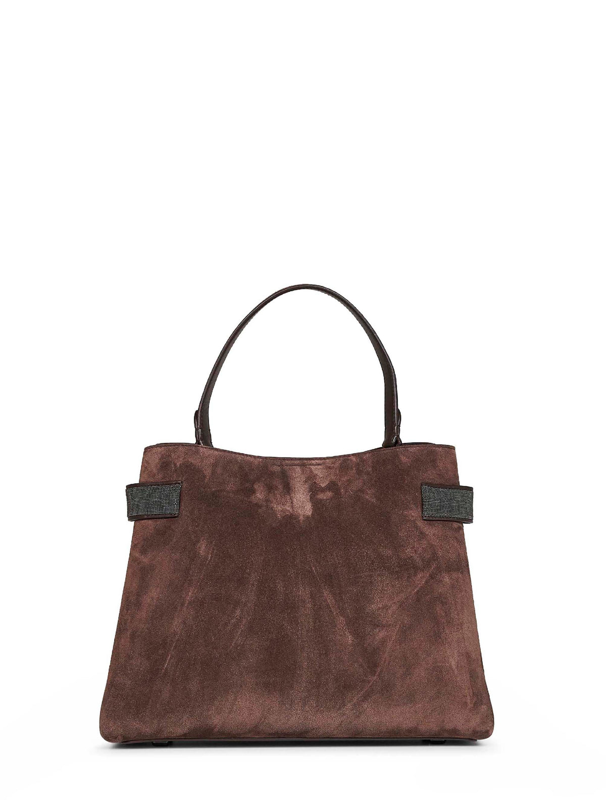 Brunello Cucinelli Women Espresso Essence Top-Handle Bag With Precious Bands