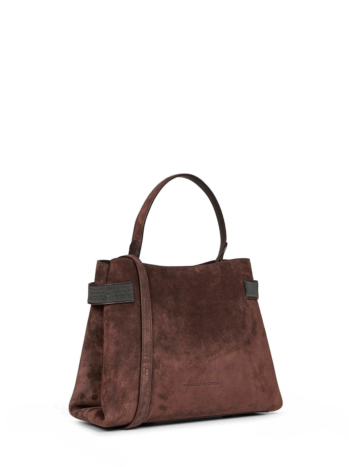 Brunello Cucinelli Women Espresso Essence Top-Handle Bag With Precious Bands