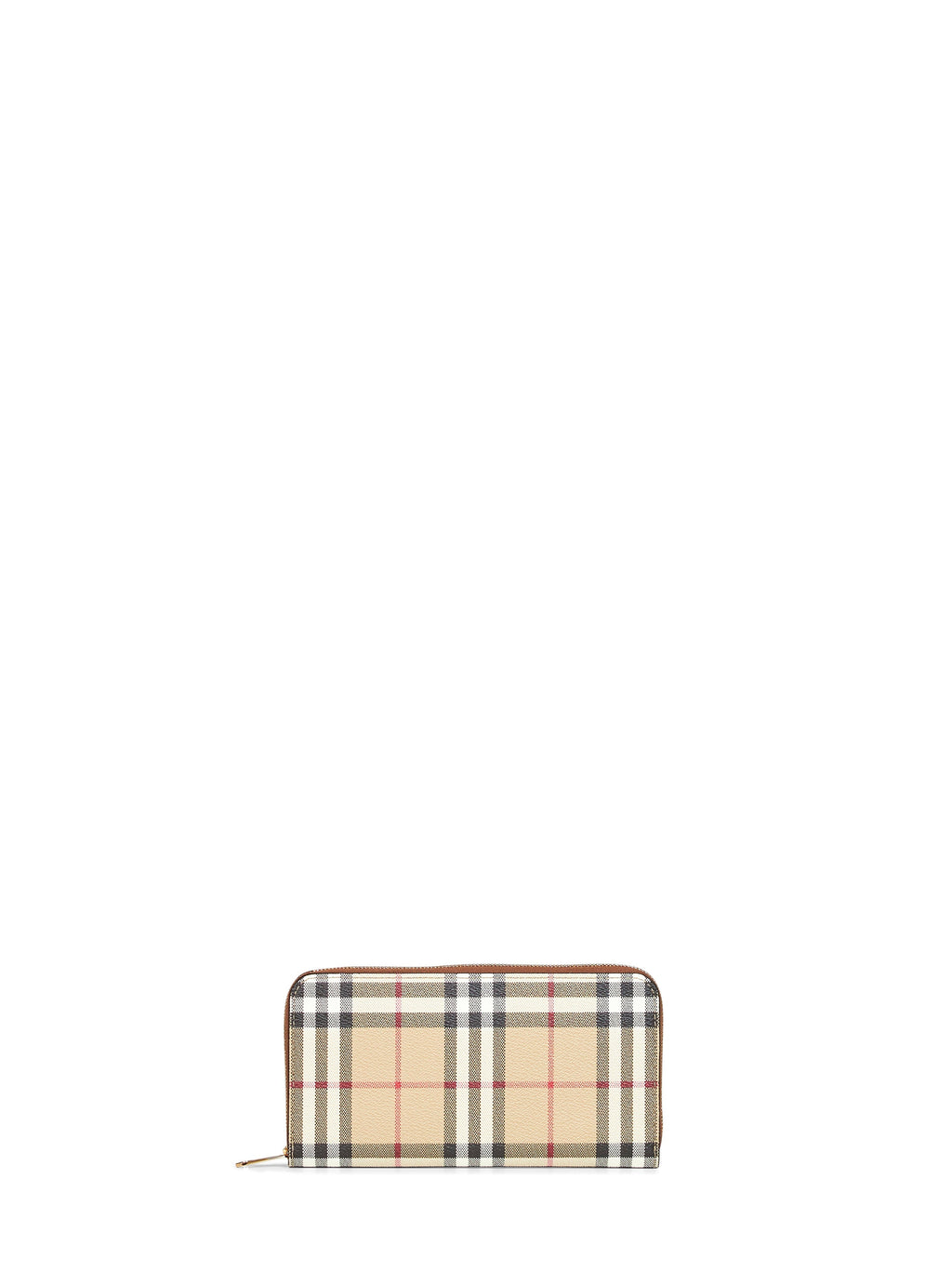 Burberry Women Archive Beige And Brier Brown Check Zip-Around Wallet