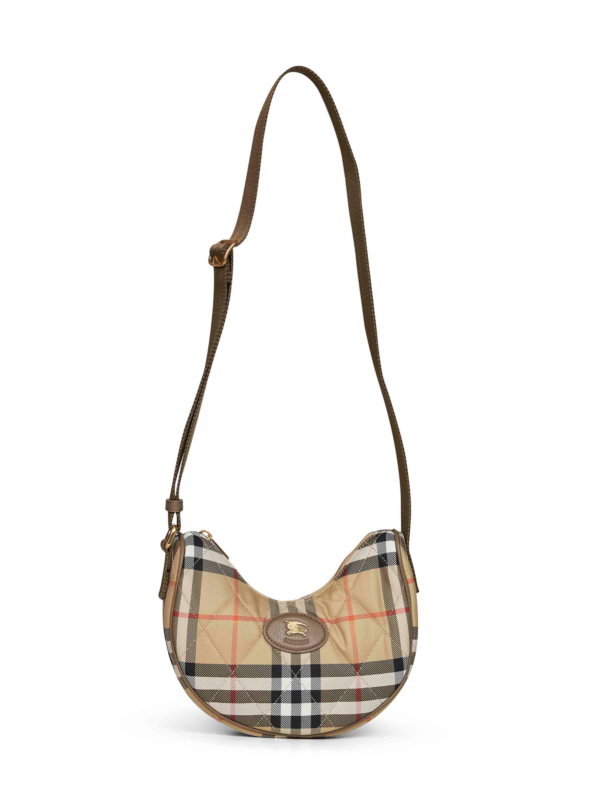 Burberry Women Sand Beige Horseshoe Crossbody Bag