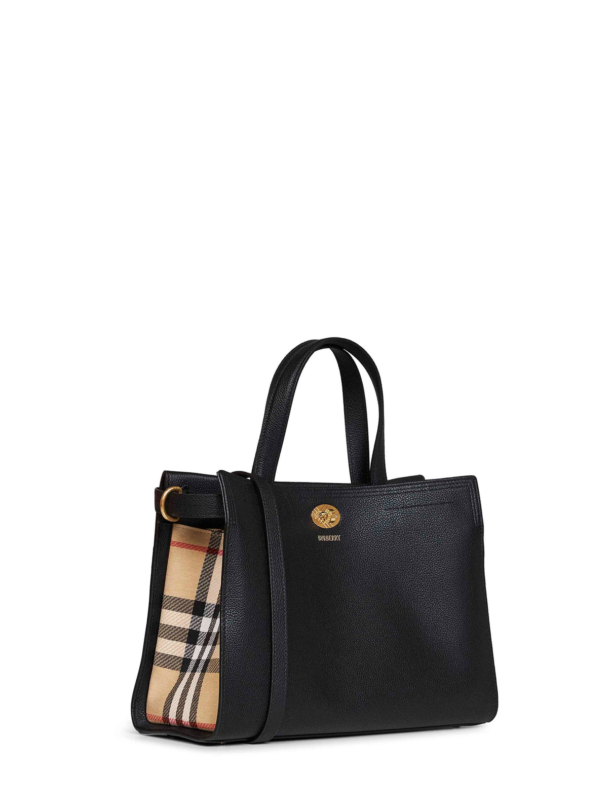 Burberry Women Black Cotswolds Check Small Tote