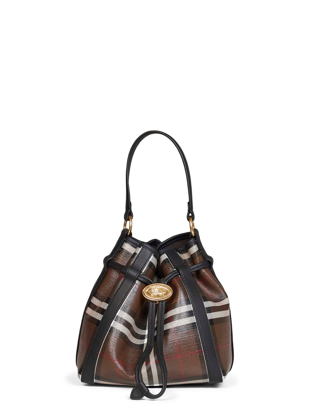 Burberry Women Brown Burberry Check Small Bucket Bag<Br/>