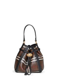 Burberry Women Brown Burberry Check Small Bucket Bag<Br/>