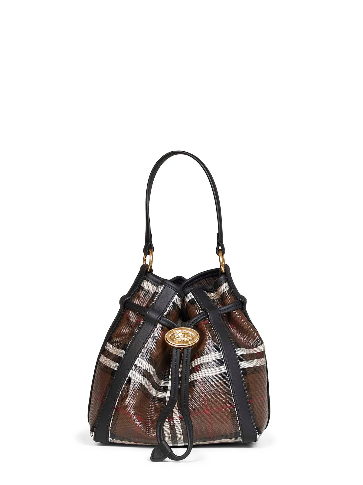 Burberry Women Brown Burberry Check Small Bucket Bag<Br/>