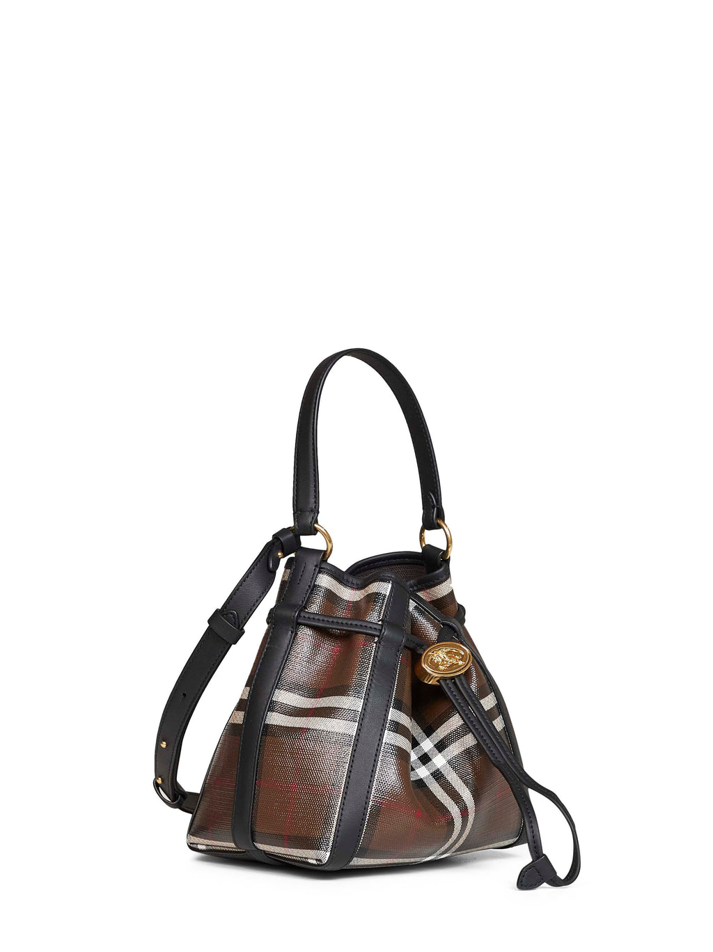 Burberry Women Brown Burberry Check Small Bucket Bag<Br/>