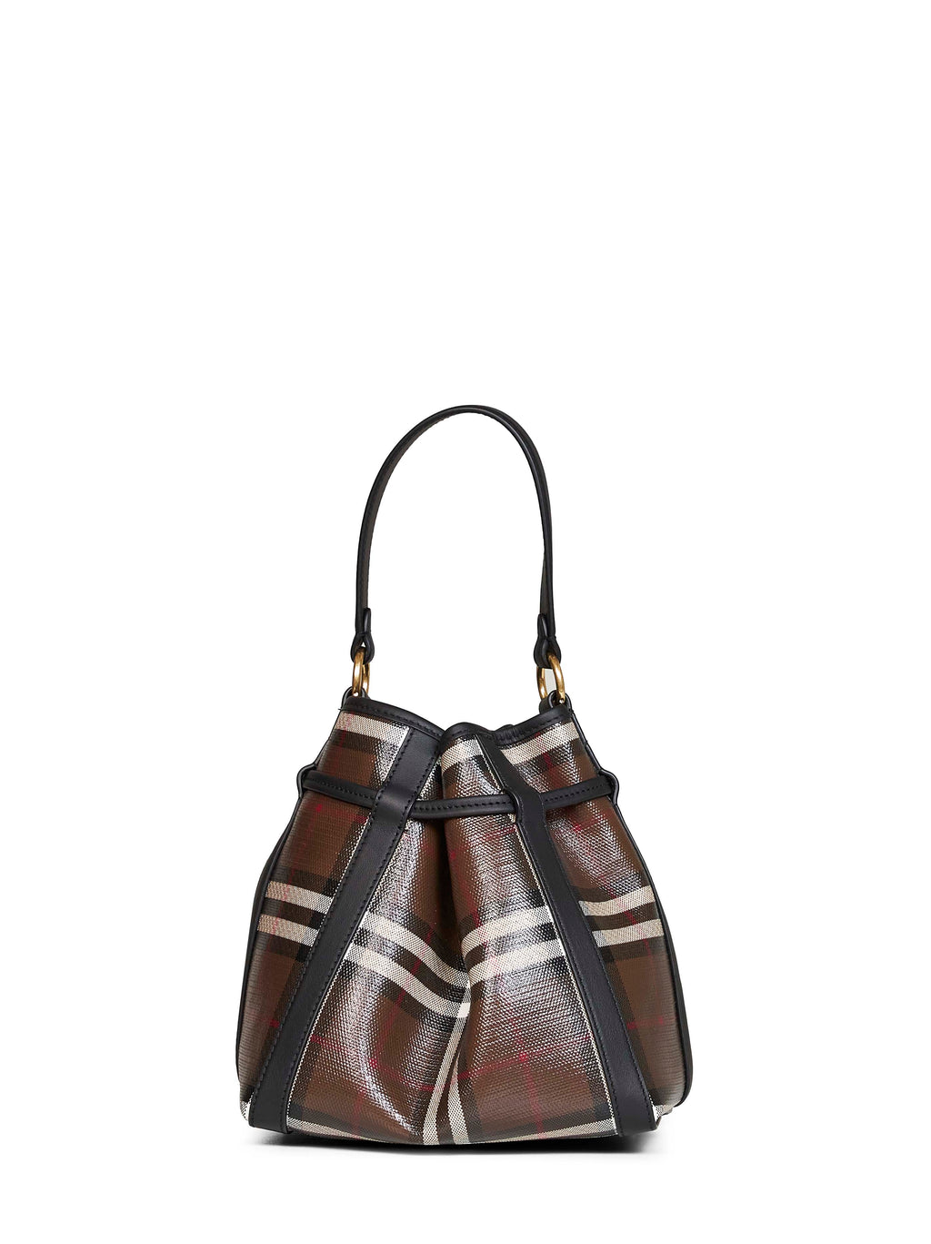 Burberry Women Brown Burberry Check Small Bucket Bag<Br/>