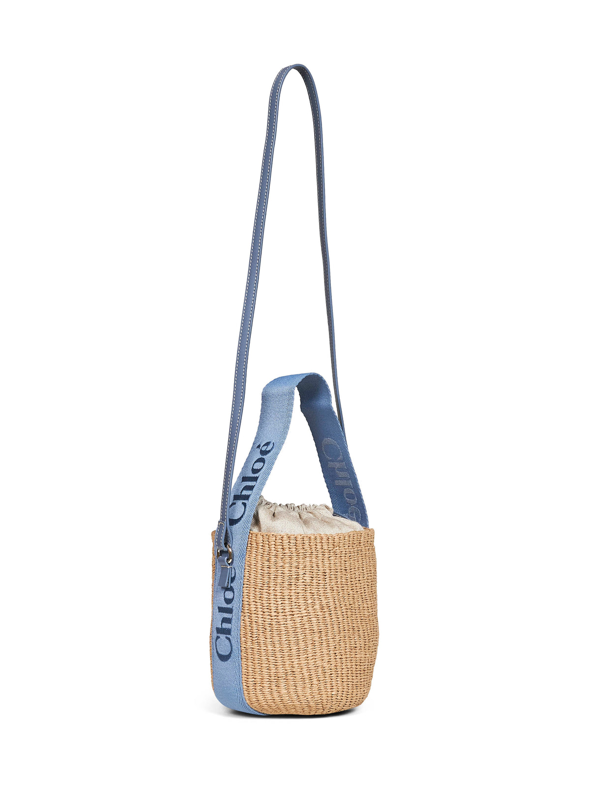 Chloé Women Ashes Blue Woody Small Basket Bag