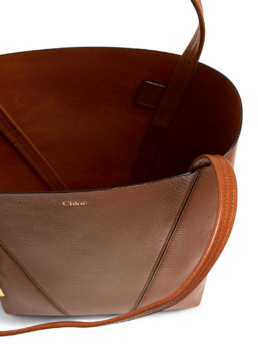 Chloé Women Clay Brown Chloé Spin Tote Bag