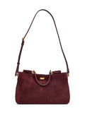 Dolce & Gabbana Women Burgundy Vittoria Medium Handbag With Shoulder Strap