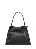 Fendi Women Black And Chocolate Fendi Way Medium Handbag