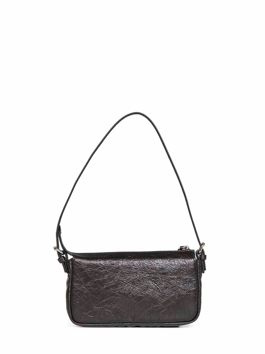 Fendi Women Black Zip Top Leather Shoulder Bag <Br/>