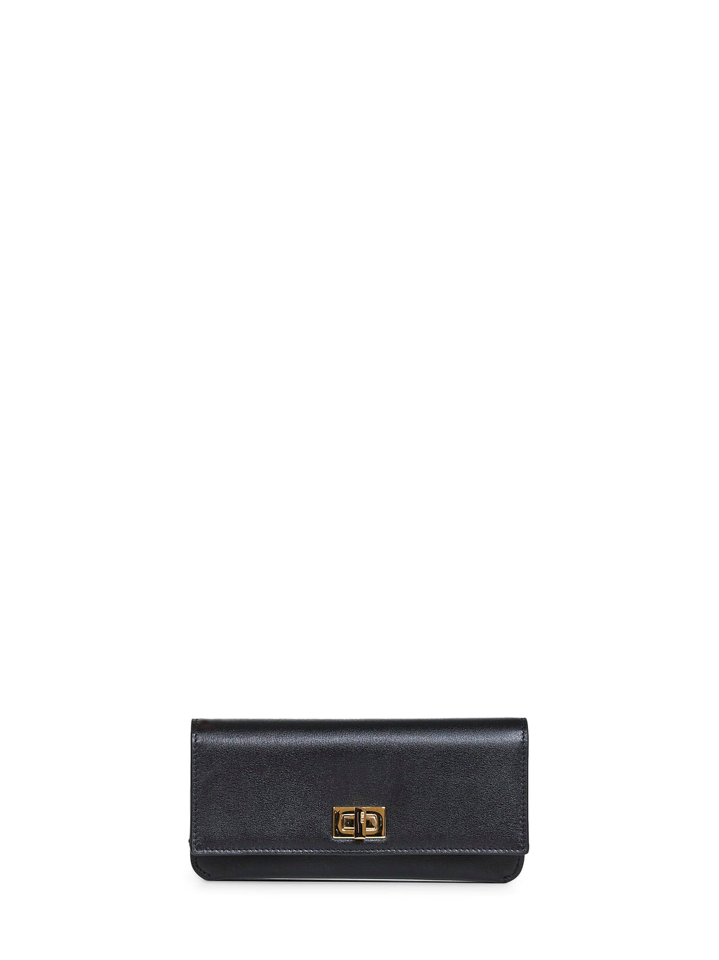 Fendi Women Black Leather Fendi Way Continental Wallet