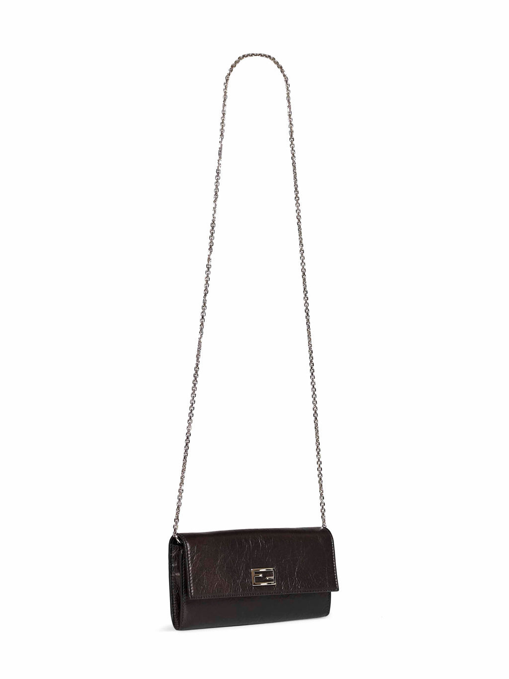 Fendi Women Black Continental With Chain Tube Wallet On Chain