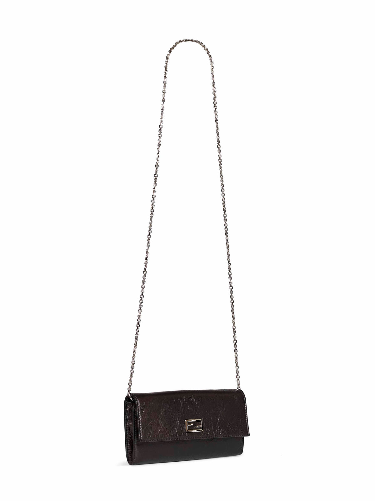 Fendi Women Black Continental With Chain Tube Wallet On Chain