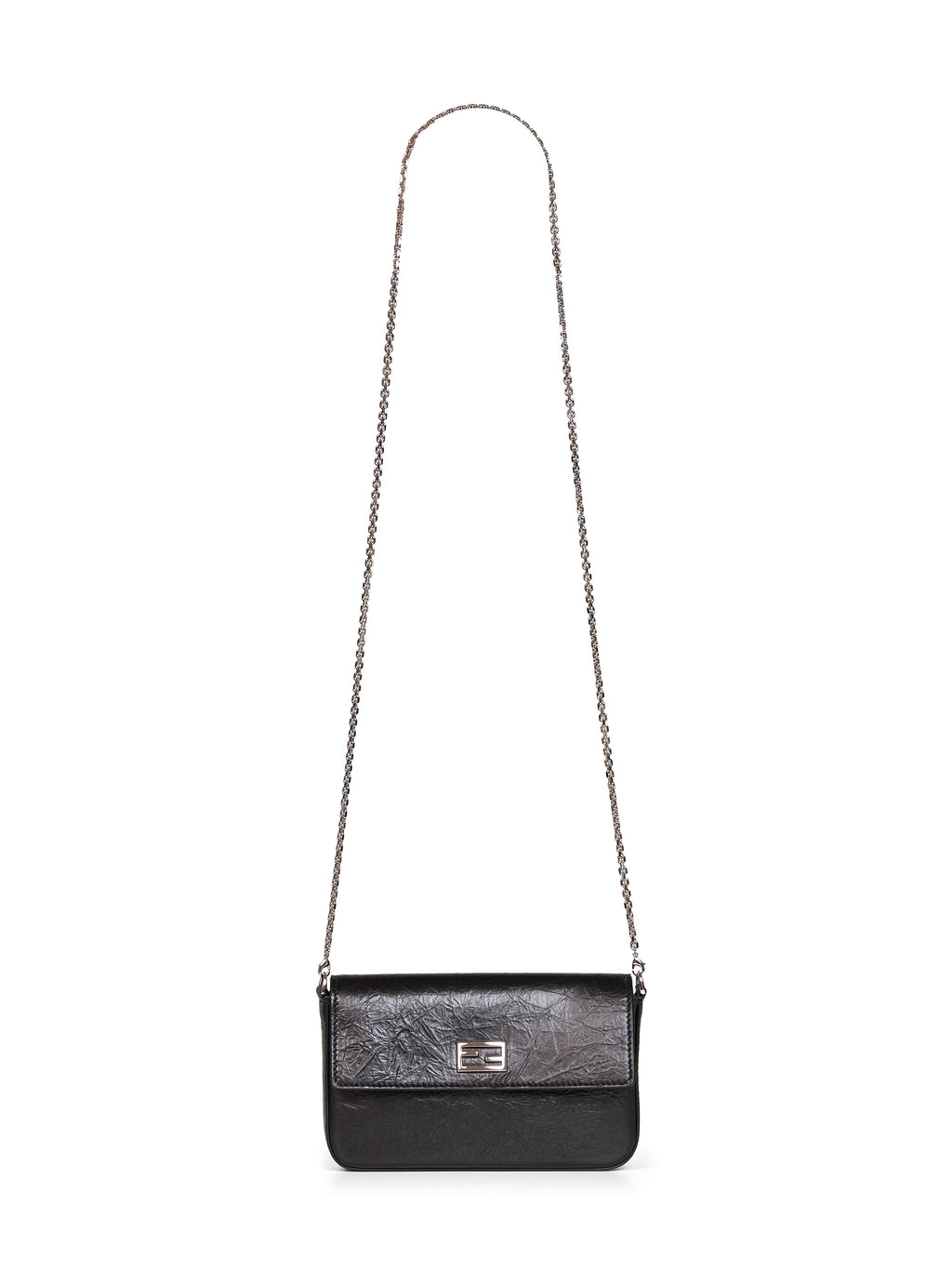 Fendi Women Black Wallet On Chain Tube Compact Wallet On Chain