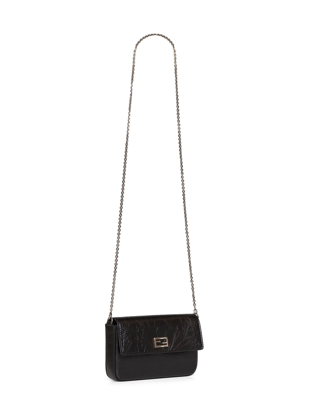 Fendi Women Black Wallet On Chain Tube Compact Wallet On Chain