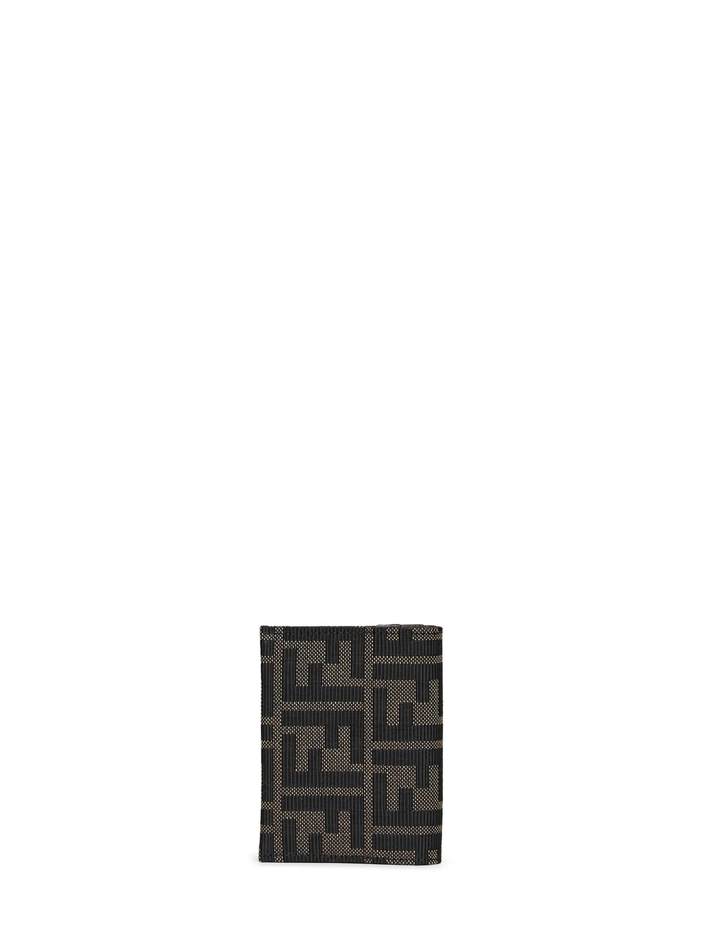 Fendi Women Tobacco Brown Card Case Ff Jacquard Card Case