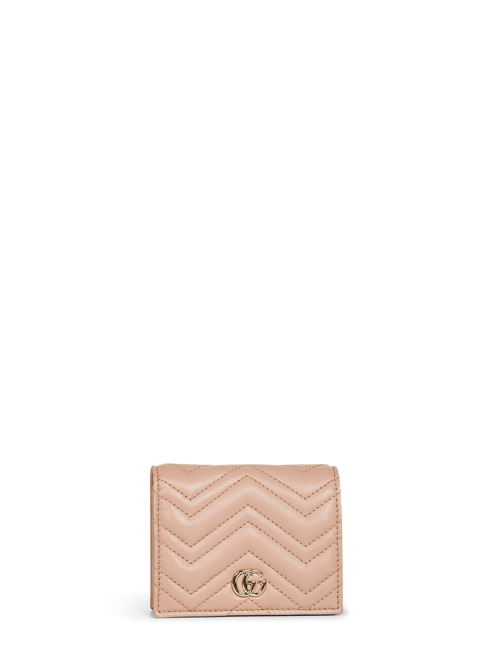 Gucci Women Pinky Beige Gg Marmont Card Case Wallet